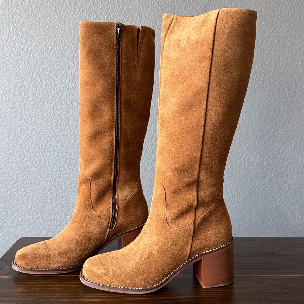 Portland Leather Tan Knee-High Boots - Picture 5 of 14
